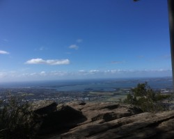 Robyn with Anne, Chris & Krish, at Mt Kembla Summit & ring track.
